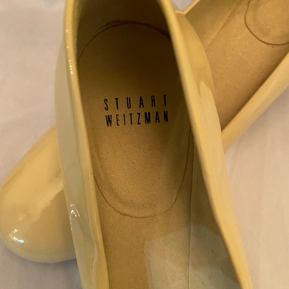 Stuart Weitzman Patent Leather pump tan shoe with cone heel size 9 1/2 NWOT - Picture 4 of 10